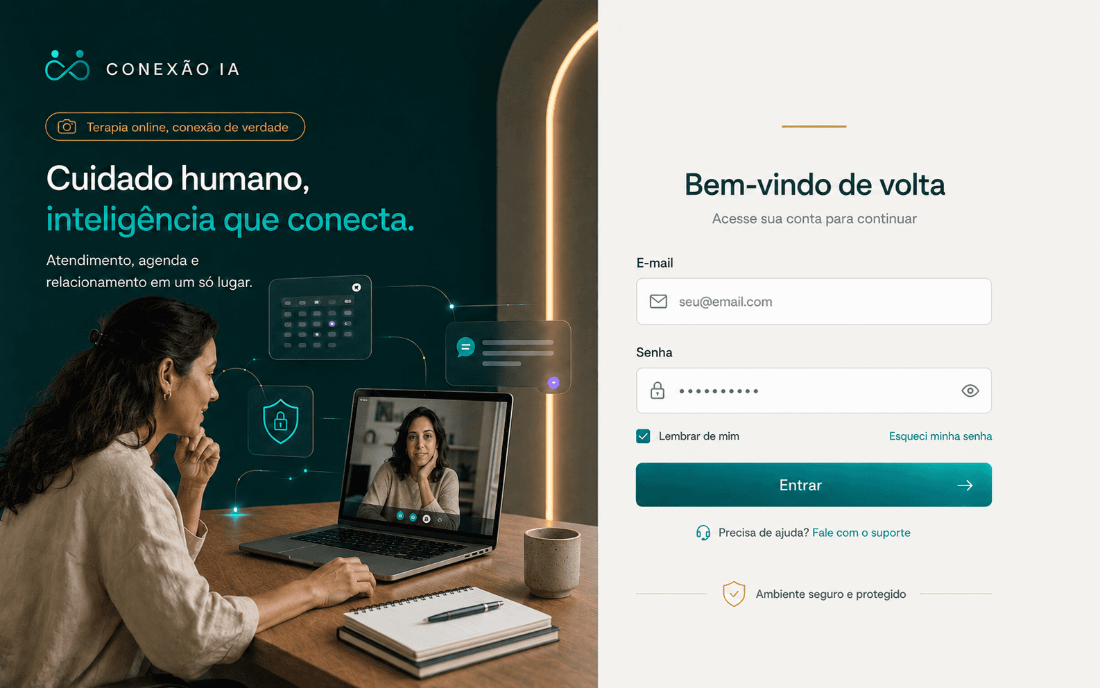 Atendimento de terapia online